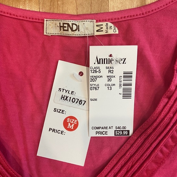 NWT Hendi Thick Strap Tank Top Pink and Blue - M - Picture 3 of 7